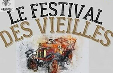 Affiche du festival des vieilles roues - Exposition de voitures anciennes, 2CV, coccinelle, combi, motos vintage, concert live...